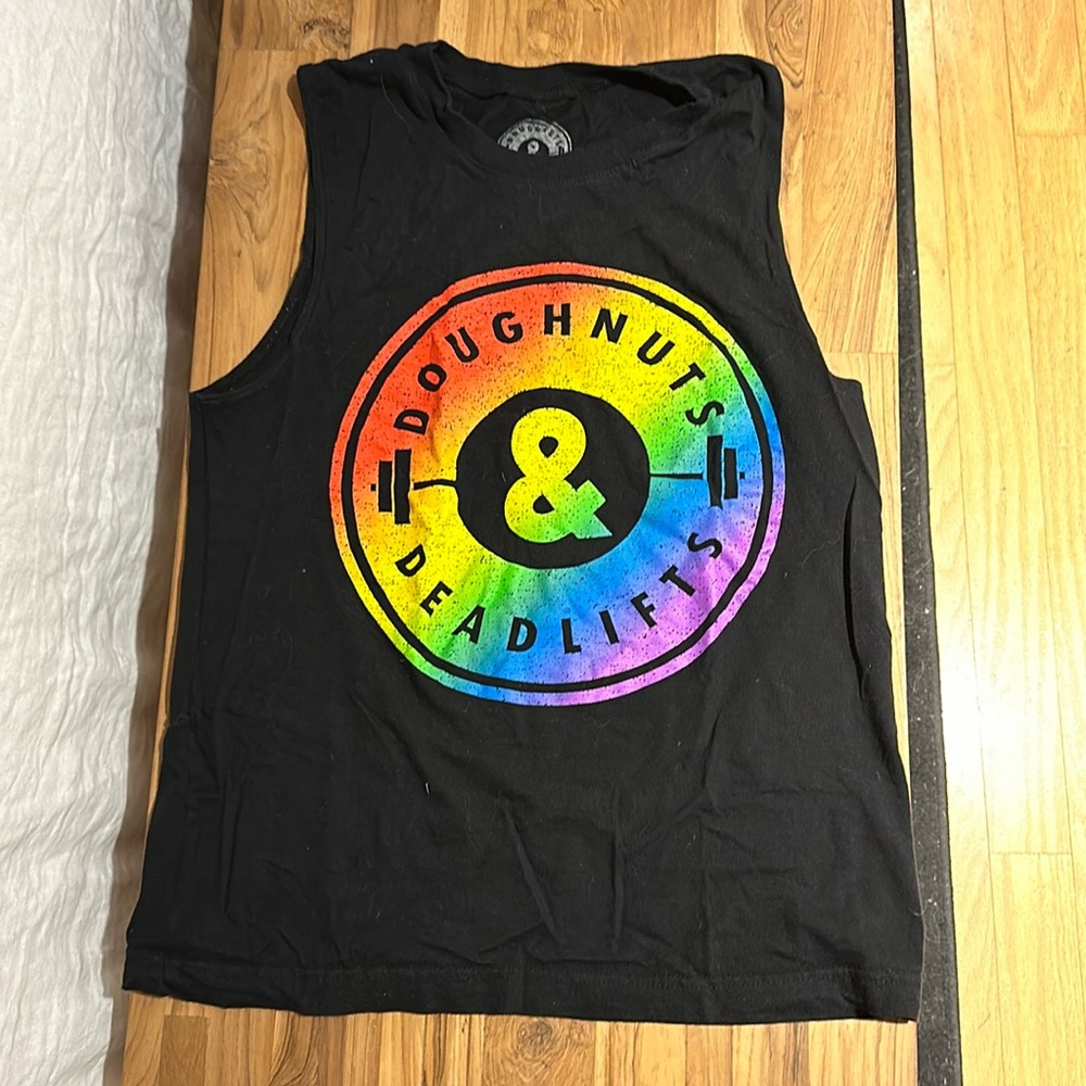 Doughnuts & Deadlifts Pride Tank Size S (Unisex)
